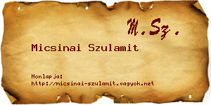 Micsinai Szulamit névjegykártya